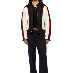 Biker jacket in colour-block nylon