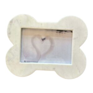 white marble bone shaped frame