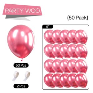 partywoo-metallic-dark-pink-balloons-50-pcs-5-inch-pink-metallic-balloons-metallic-pink-balloons-for-balloon-garland-or-balloon-arch-as-birthday-party-decorations-wedding-decorations-pink-g104