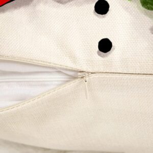 set-of-4-red-christmas-pillow-covers-18x18-farmhouse-christmas-decorations-snowman-wreath-santa-claus