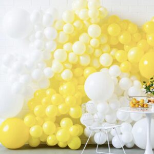 Pastel Yellow and White Balloons Assorted Sizes