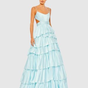 Ruffle Tiered Cut Out Sleeveless Ballgown