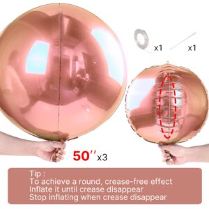 Giant 4D metallic foil balloons with ribbon