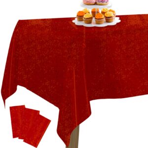 Red Iridescent Foil Tablecloth Set