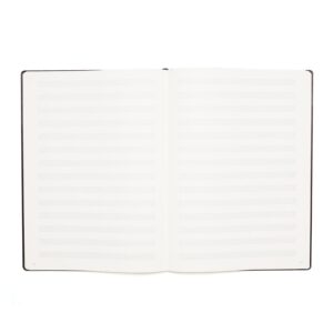 Black Hardcover A4 Slim Notebook with Music Staves