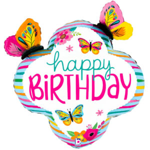 Butterfly Theme Birthday Arch Large 30 Inch Balloon Helium Filled