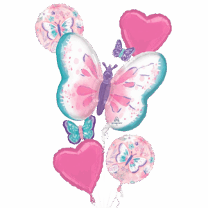 Butterfly and Foil Balloon Party Decor