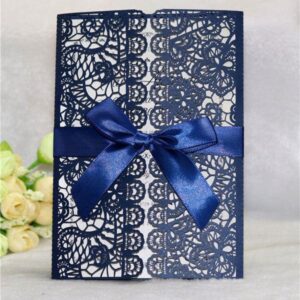 charming-elegant-navy-blue-laser-cut-wedding-invitation-with-bow-ribbons-lc054