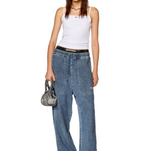 Cami top with embroidered D patch