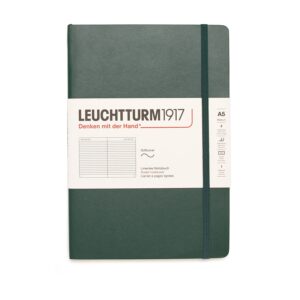 forest green a5 flexible notebook lined