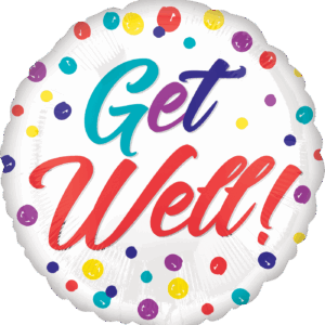 Get Well Balloon Colorful Polka Dots 18 Foil Mylar Balloon