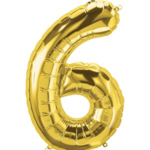 Gold Number 6 Foil Balloon