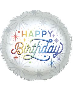 birthday foil balloon silver rainbow
