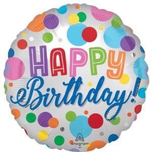 birthday foil balloon rainbow dots