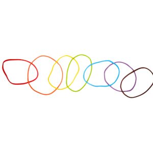 vibrant rubber bands in metal container
