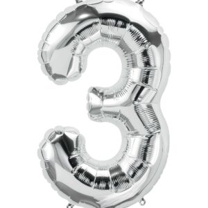 Large Silver Number Balloon