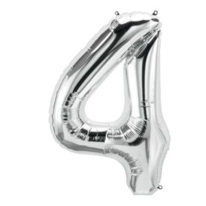 Silver Number Balloon Large Foil Mylar