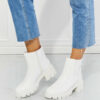 MMShoes What It Takes Lug Sole Chelsea Boots in White