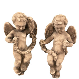 Angel with Garland Wall Plaque