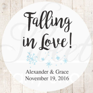 Favor Stickers Love Theme Snowflake Party Labels Set of 24