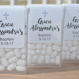 Baptism Party Favors Mint Labels Set of 24