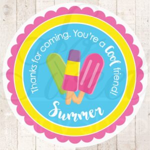 summer party favor stickers set of 24