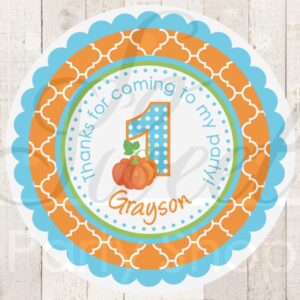 Pumpkin Theme Birthday Party Favor Stickers