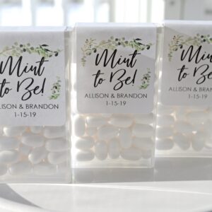 Wedding Favor Mint Labels - Greenery Leaf Set of 24