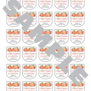 fall-themed baby shower sanitizer labels set of 30
