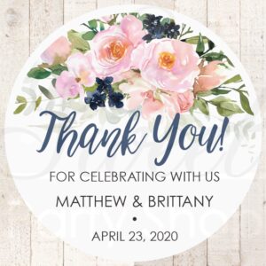 Wedding Favor Stickers - Floral Set of 24