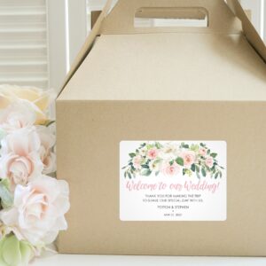 Wedding Guest Welcome Boxes and Stickers Set of 6