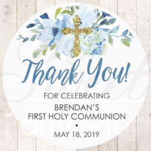 Baptism Thank You Stickers Set