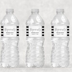 Retirement Party Water Bottle Wraps Set of 10