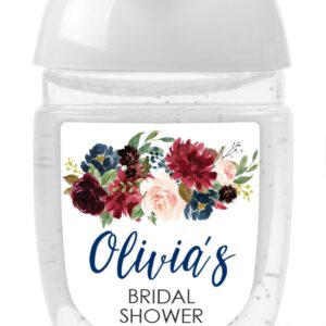 wedding favor hand sanitizer labels floral design set of 30
