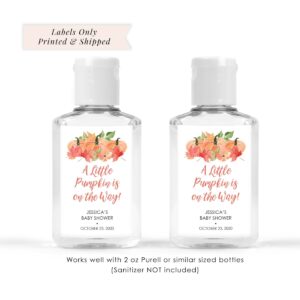 fall-themed hand sanitizer labels for baby events