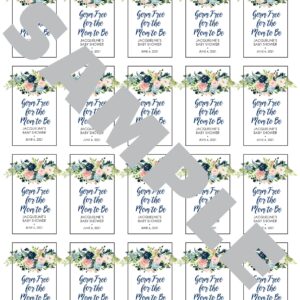 Baby Shower Hand Sanitizer Labels Floral Design Mom to Be Set of 20