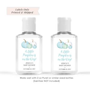 fall-themed baby shower hand sanitizer labels