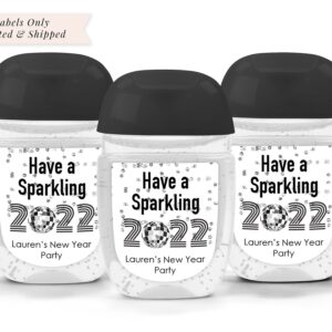 New Year Sanitizer Labels Set of 30