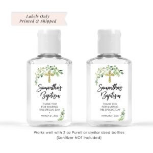 Baptism Hand Sanitizer Favor Labels Set of 20