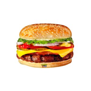 Large Burger Balloon 31 Foil Mylar Balloon Party Balloon