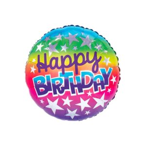 Rainbow Birthday Balloon with Stars
