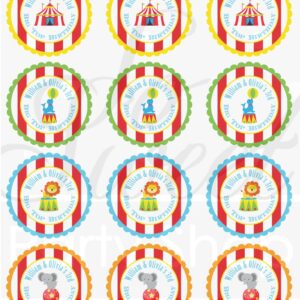 Circus Party Favor Stickers Set