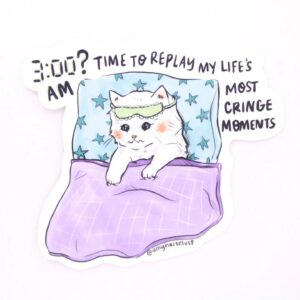 sleepy cat decal