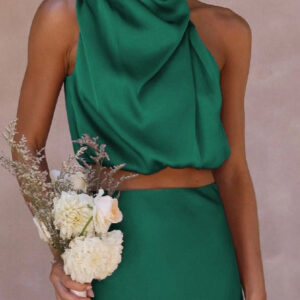 Jasmine Green Satin Top