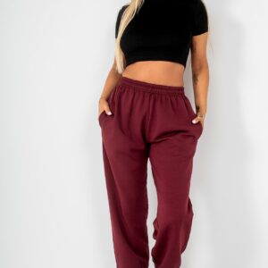 Olivia Burgundy Oversized Joggers