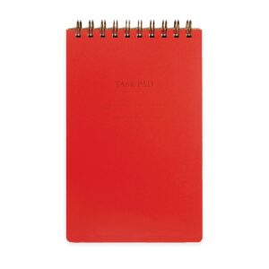 notebook with warm red cover