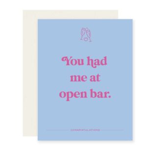 Cheers to the Open Bar Wedding Card